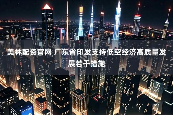 美林配资官网 广东省印发支持低空经济高质量发展若干措施